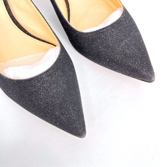 Vince Camuto Signature VI - Opry Kitten Heel Black Glitter Pumps size 9.5M - Picture 7 of 14